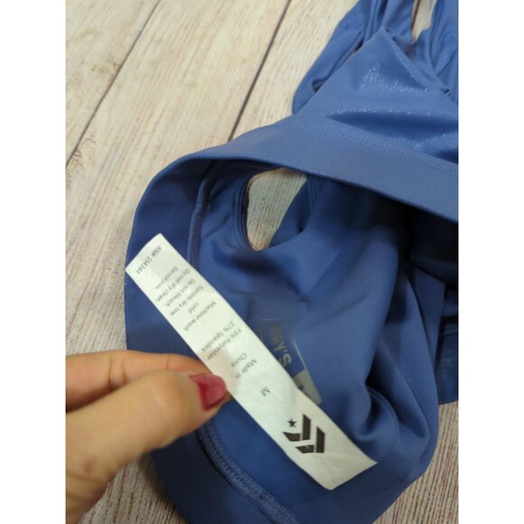 BARRY'S Women's Stone Blue Cross Back Sports Bra Athletic Workout Siz Medium $62 - Picture 6 of 6